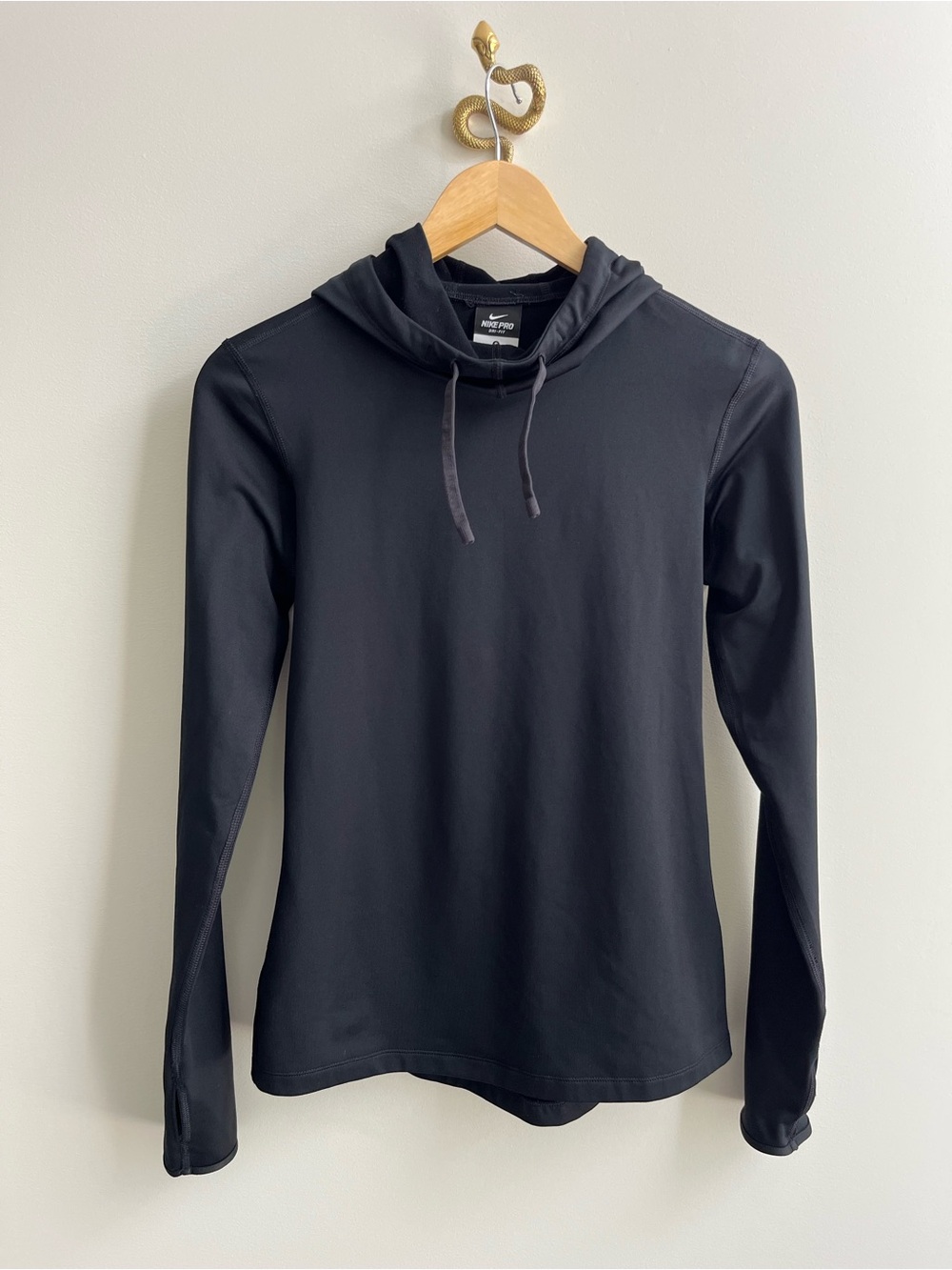 Nike Pro Dri Fit Funnel Neck Scuba Pullover Hoodie Black S